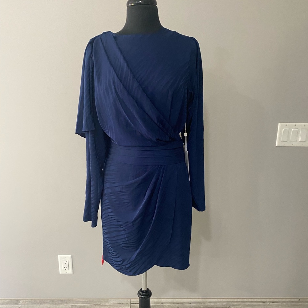 NWT $525 RONNY KOBO Shanaya Cocktail Mini Dress Navy size L